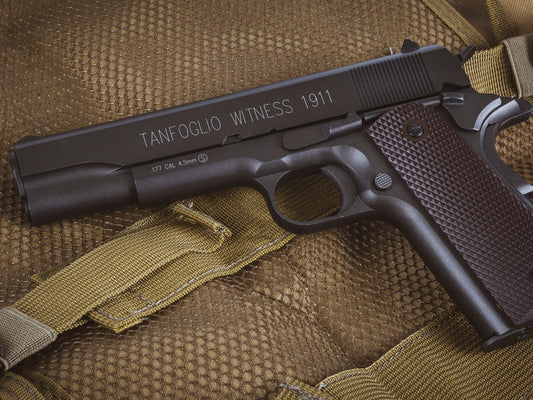 Tanfoglio Witness 1911 CO2 BB Pistol, Brown Grips - Caliber 0.177 - FPS 320
