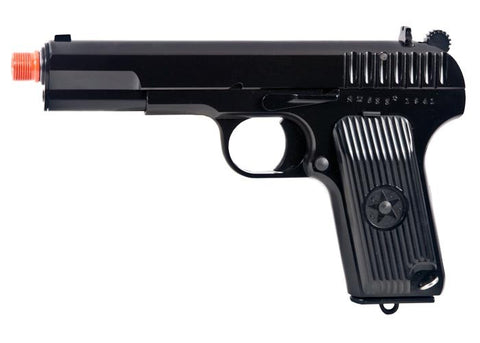 WE TT-33 Gas Blowback Metal Airsoft Pistol, Black - Caliber 0.24 - FPS 340