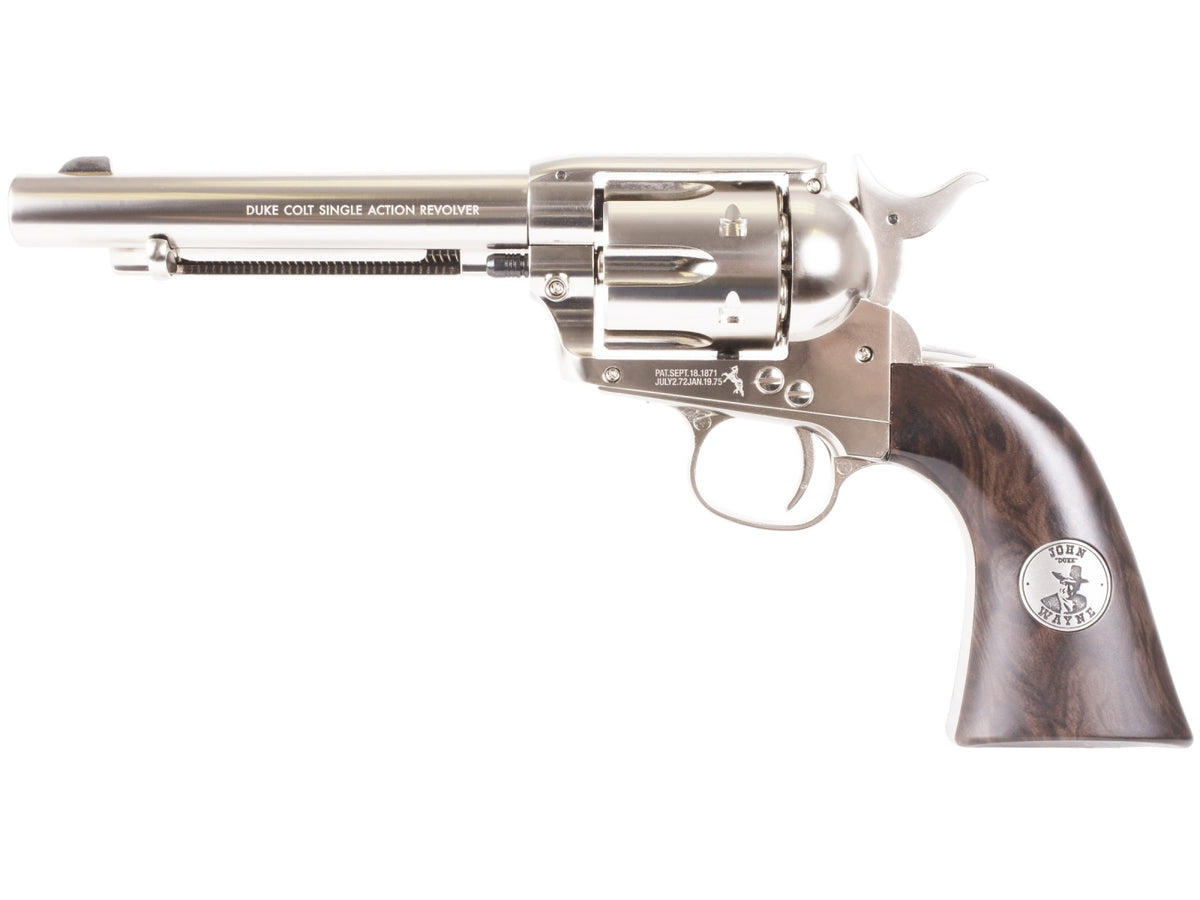 John Wayne Colt CO2 Pellet Revolver, Nickel - Caliber 0.177 - FPS 380
