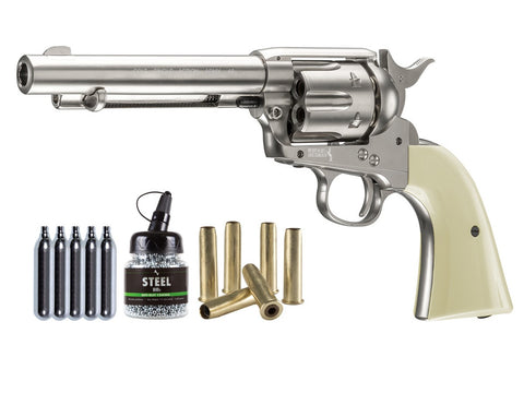 Colt Peacemaker SAA CO2 Revolver Kit, Nickel - Caliber 0.177 - FPS 410