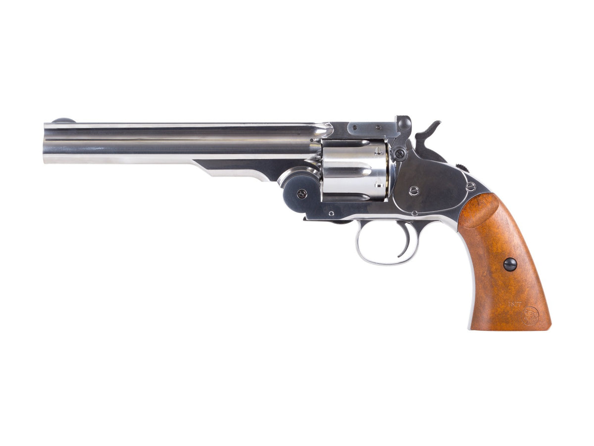 Schofield No. 3 Nickel CO2 BB Revolver, Full Metal - Caliber 0.177 - FPS 410
