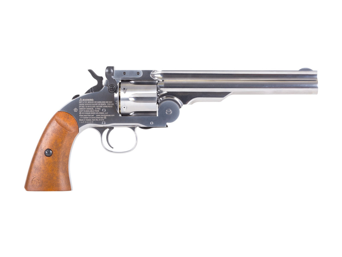 Schofield No. 3 Nickel CO2 BB Revolver, Full Metal - Caliber 0.177 - FPS 445