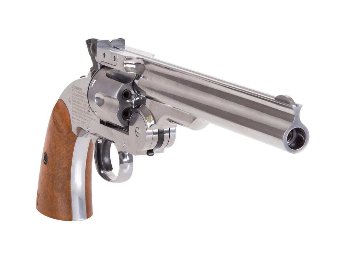 Schofield No. 3 Nickel CO2 BB Revolver, Full Metal - Caliber 0.177 - FPS 445