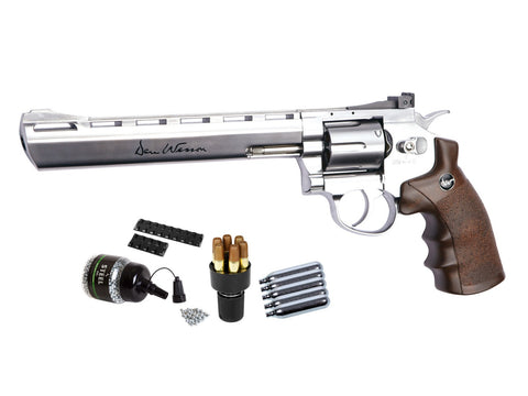 Dan Wesson 8" CO2 BB Revolver Kit, Silver - Caliber 0.177 - FPS 426