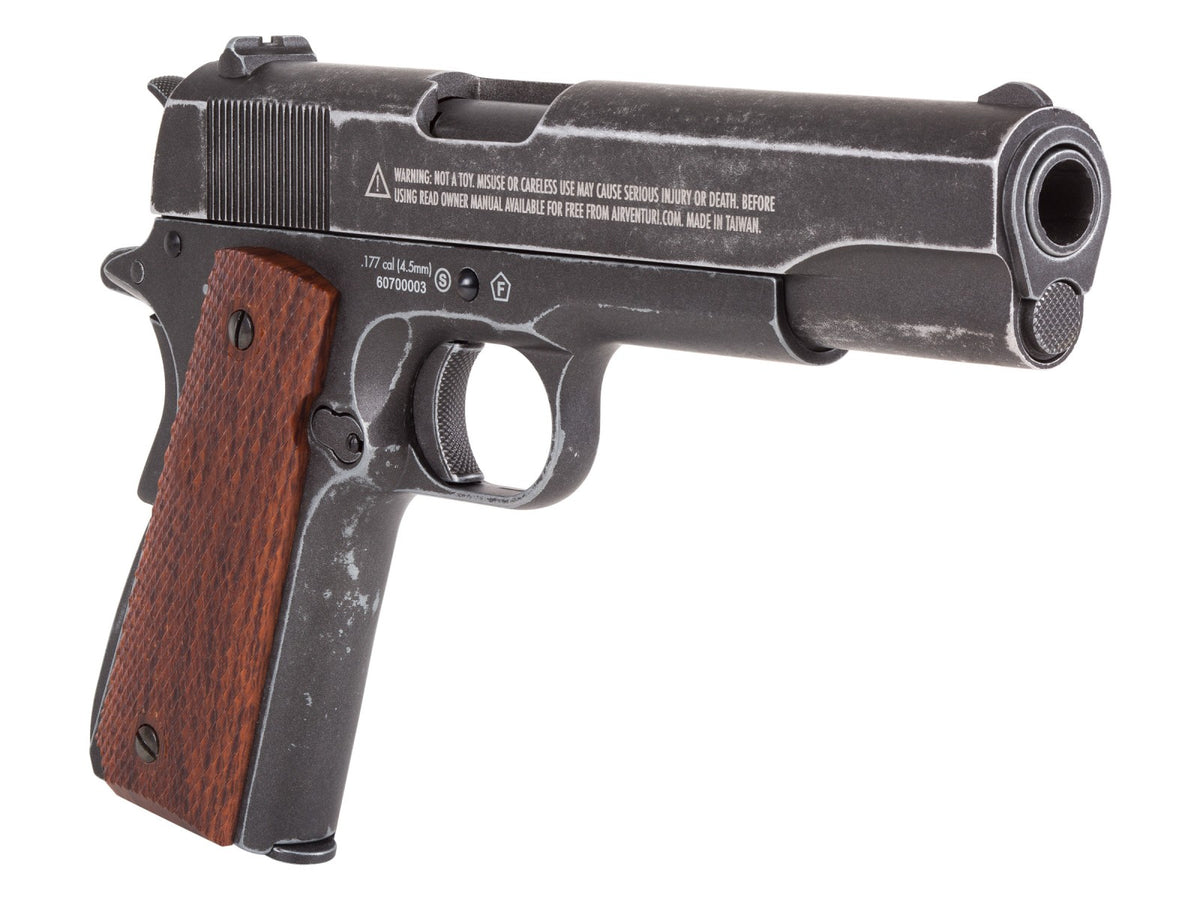 John Wayne 1911 Metal CO2 BB Pistol, Brown Grips - Caliber 0.177 - FPS 320