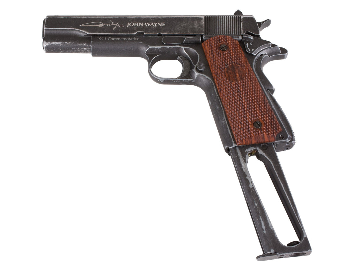 John Wayne 1911 Metal CO2 BB Pistol, Brown Grips - Caliber 0.177 - FPS 320
