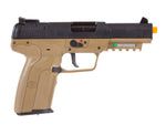 FN Herstal Five-Seven CO2 Blowback Airsoft Pistol, Tan/Black - Caliber 0.24 - FPS 328