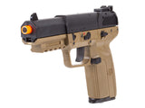 FN Herstal Five-Seven CO2 Blowback Airsoft Pistol, Tan/Black - Caliber 0.24 - FPS 328