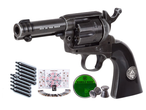 Legends Ace-In-The-Hole CO2 Pellet Revolver, Weathered Kit - Caliber 0.177 - FPS 340