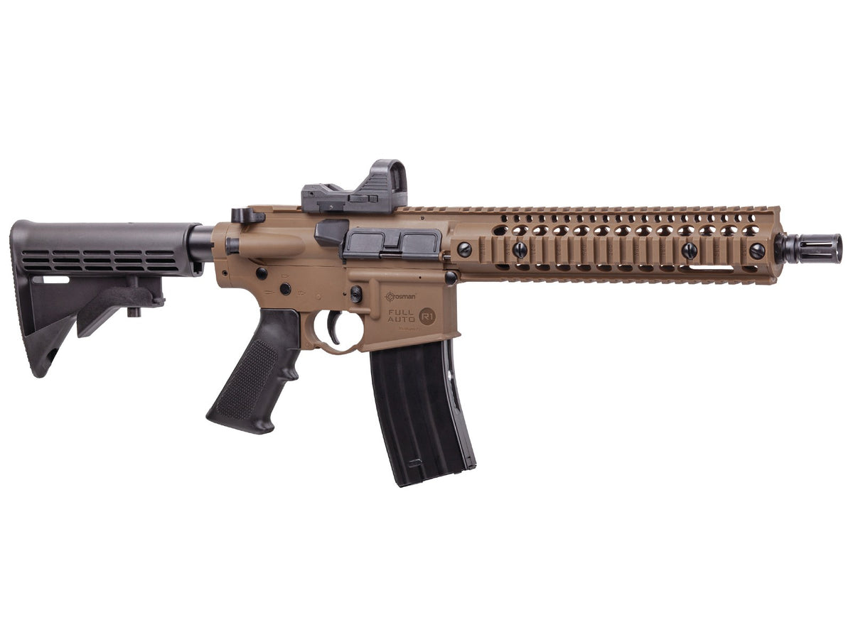 Crosman R1 Full Auto BB Air Rifle with Red Dot Sight - Caliber 0.177 - FPS 430