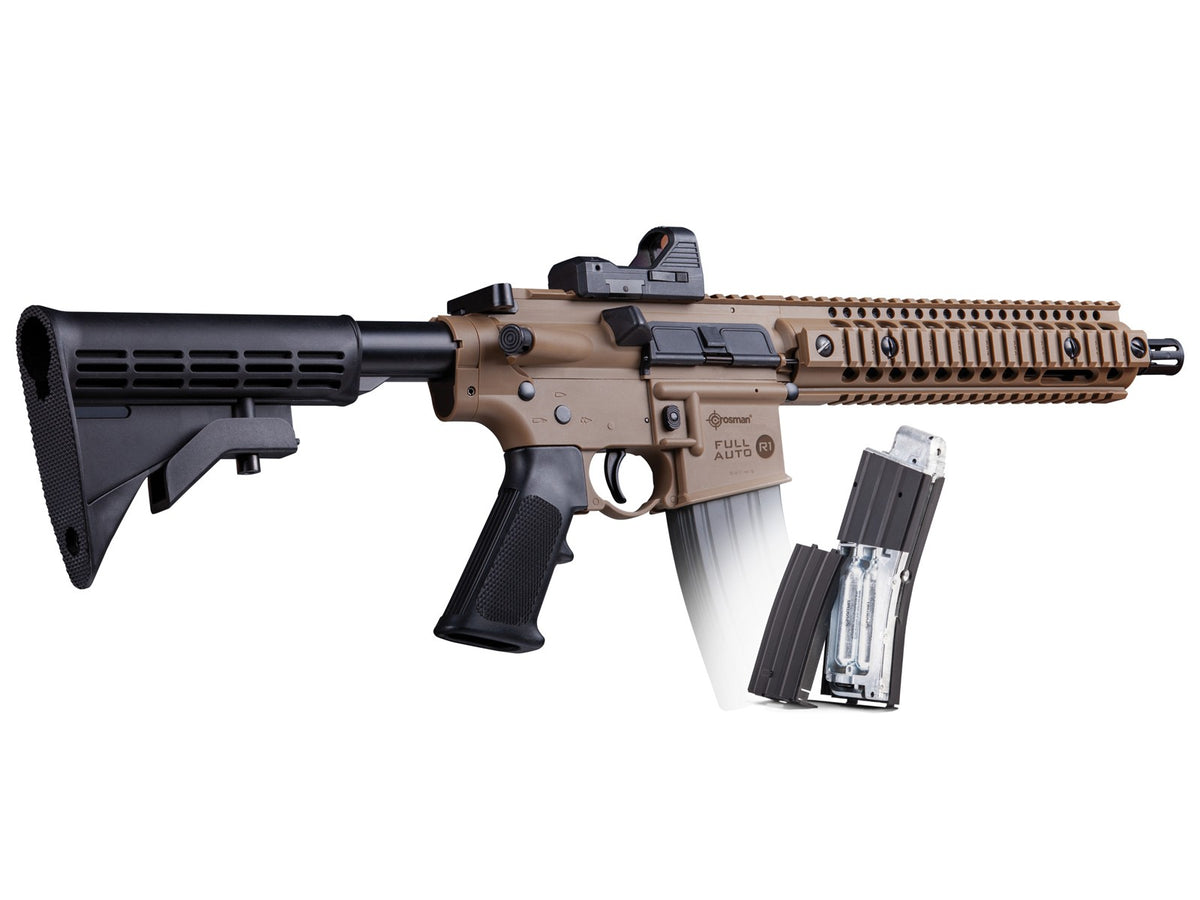 Crosman R1 Full Auto BB Air Rifle with Red Dot Sight - Caliber 0.177 - FPS 430
