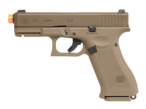 Glock 19X Gas Blowback Airsoft Pistol, Tan - Caliber 0.24 - FPS 350