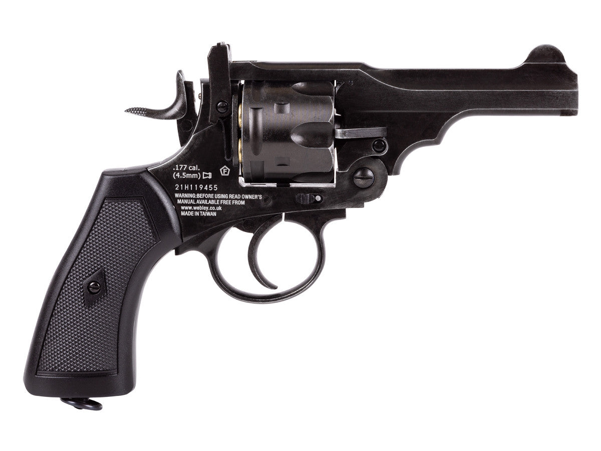 Webley MKVI CO2 Pellet Revolver, Battlefield Finish, 4" - Caliber 0.177 - FPS 400