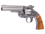 Schofield No. 3 Nickel CO2 BB Revolver, 5" Barrel - Caliber 0.177 - FPS 400