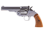 Schofield No. 3 Nickel CO2 BB Revolver, 5" Barrel - Caliber 0.177 - FPS 400