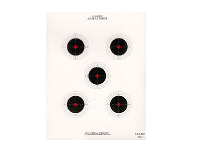 National Target 5 Bull Red Center Air Rifle Target
