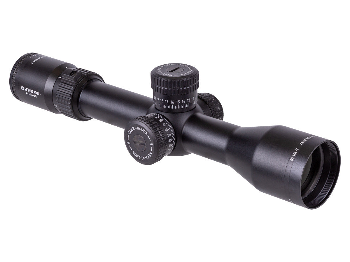 Athlon Optics 2-12x42 Helos BTR GEN2, AHMR2 FFP, .1 MIL, 30mm Tube