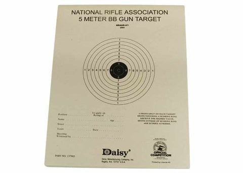 Daisy Official NRA 5-Meter BB Gun Targets, 6.75&quot;x5.38&quot;, 50ct