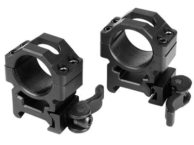 1" Quick-Detach Rings, Medium, Weaver/Picatinny, See-Thru, Law-Enforcement Grade