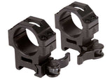 30mm Quick-Detach Rings, Medium, Weaver/Picatinny, See-Thru, Compact, Law-Enforcement Grade