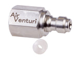 Air Venturi Male Quick-Disconnect, 1/8&quot; BSPP Female Threads, Steel, Rated to 5000 PSI, Incl. Delrin Seal