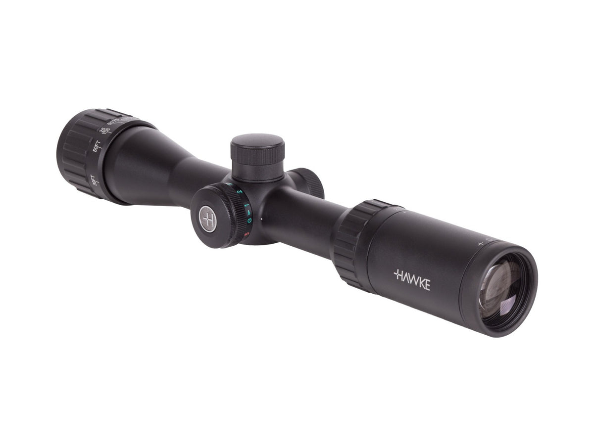Hawke Sport Optics HD IR Series 2-7x32 AO Rifle Scope, Illuminated Mil-Dot Reticle, 1/4 MOA, 1" Tube