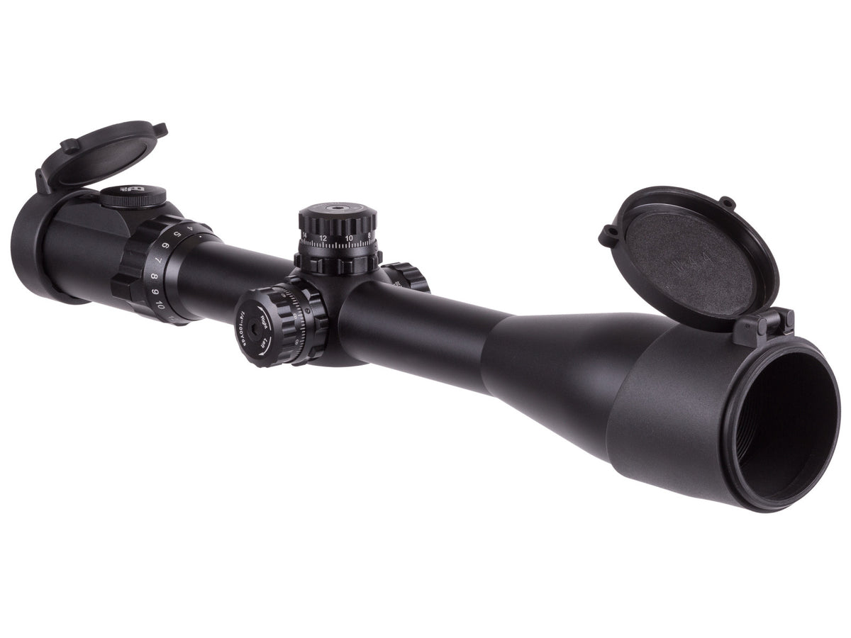 UTG 4-16x44 AO SWAT AccuShot Rifle Scope, EZ-TAP, Illuminated Mil-Dot Reticle, 1/4 MOA, 30mm Tube, See-Thru Weaver Rings