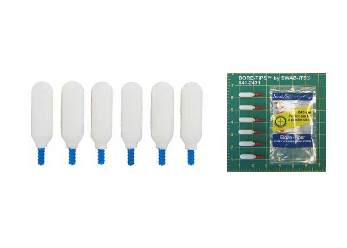 Super Brush Swab-its Bore-tips Foam Cleaning Swabs, .25 Cal, 8-32 Threads, 6ct
