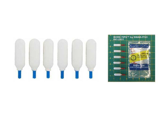 Super Brush Swab-its Bore-tips Foam Cleaning Swabs, .25 Cal, 8-32 Threads, 6ct