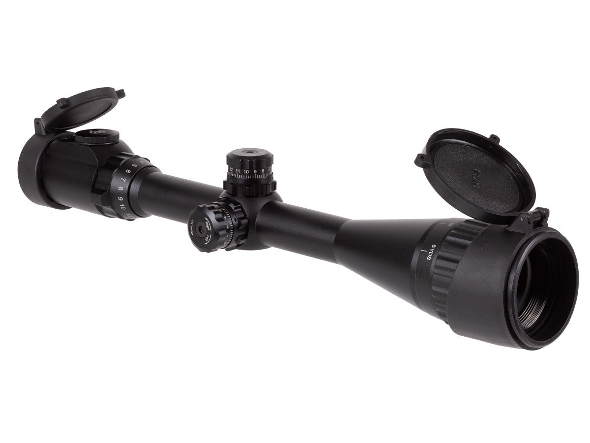 UTG 4-16x40 AO Rifle Scope, EZ-TAP, Illuminated Mil-Dot Reticle, 1/4 MOA, 1" Tube, See-Thru Weaver Rings