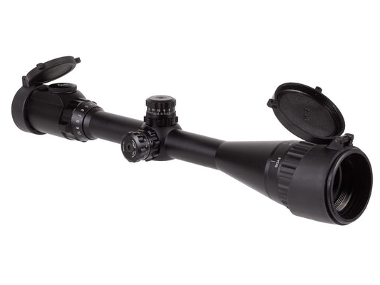 UTG 4-16x40 AO Rifle Scope, EZ-TAP, Illuminated Mil-Dot Reticle, 1/4 MOA, 1" Tube, See-Thru Weaver Rings