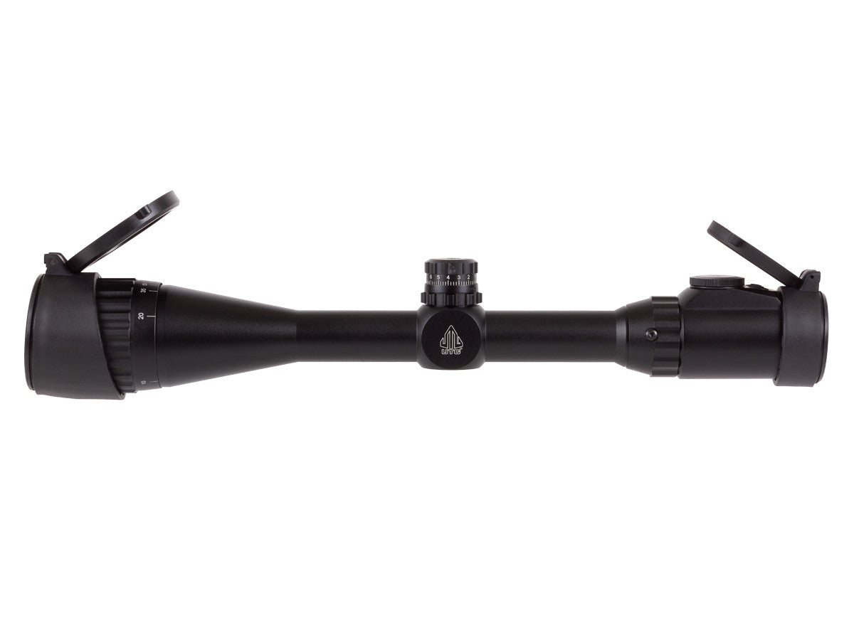 UTG 4-16x40 AO Rifle Scope, EZ-TAP, Illuminated Mil-Dot Reticle, 1/4 MOA, 1" Tube, See-Thru Weaver Rings