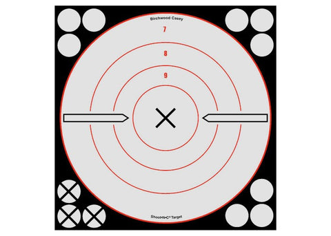 Birchwood Casey Shoot-N-C White/Black Bullseye X Targets & Pasters, 8&quot;, 6ct