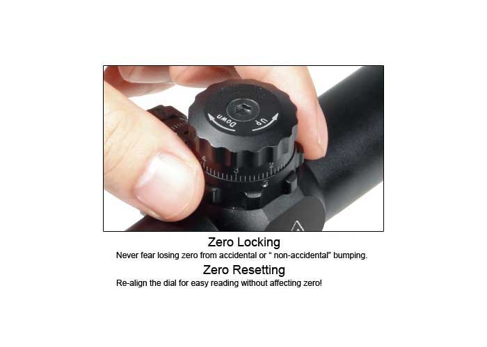 6-24x50 AO True Hunter Rifle Scope, EZ-TAP, Ill. Mil-Dot Reticle, 1/4 MOA, 1" Tube, Weaver Rings