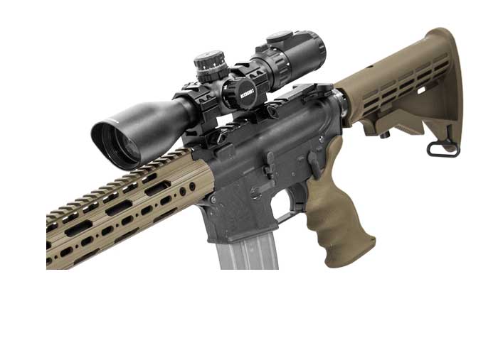 Leapers UTG 4-16x44 AO Accushot SWAT Rifle Scope, EZ-TAP, Illuminated Mil-Dot Reticle, 1/4 MOA, 30mm Tube, Lever-Lock Weaver Rings