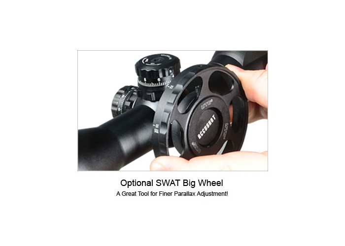 Leapers UTG 4-16x44 AO Accushot SWAT Rifle Scope, EZ-TAP, Illuminated Mil-Dot Reticle, 1/4 MOA, 30mm Tube, Lever-Lock Weaver Rings