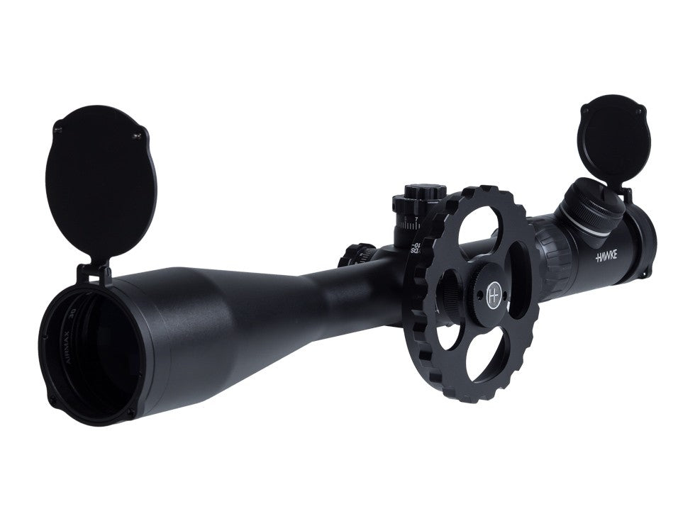 Hawke Sport Optics 6-24x50 AO Airmax 30 SF Rifle Scope, Ill. AMX Etched Glass Mil-Dot Reticle, 1/4 MOA, 30mm Tube