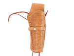 Hand-Tooled Leather Holster, 6&quot;, Natural, Right Hand