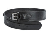 Gun Belt, 36-40&quot; Waist, .38-Cal Loops, 2.5&quot; Wide, Black Leather