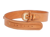 Gun Belt, 42-46&quot; Waist, .38-Cal Loops, 2.5&quot; Wide, Natural Leather
