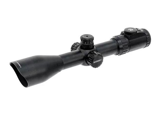 UTG 2-16x44 AO Accushot SWAT Rifle Scope, EZ-TAP, Ill. Mil-Dot Reticle, 1/4 MOA, 30mm Tube, Weaver Rings