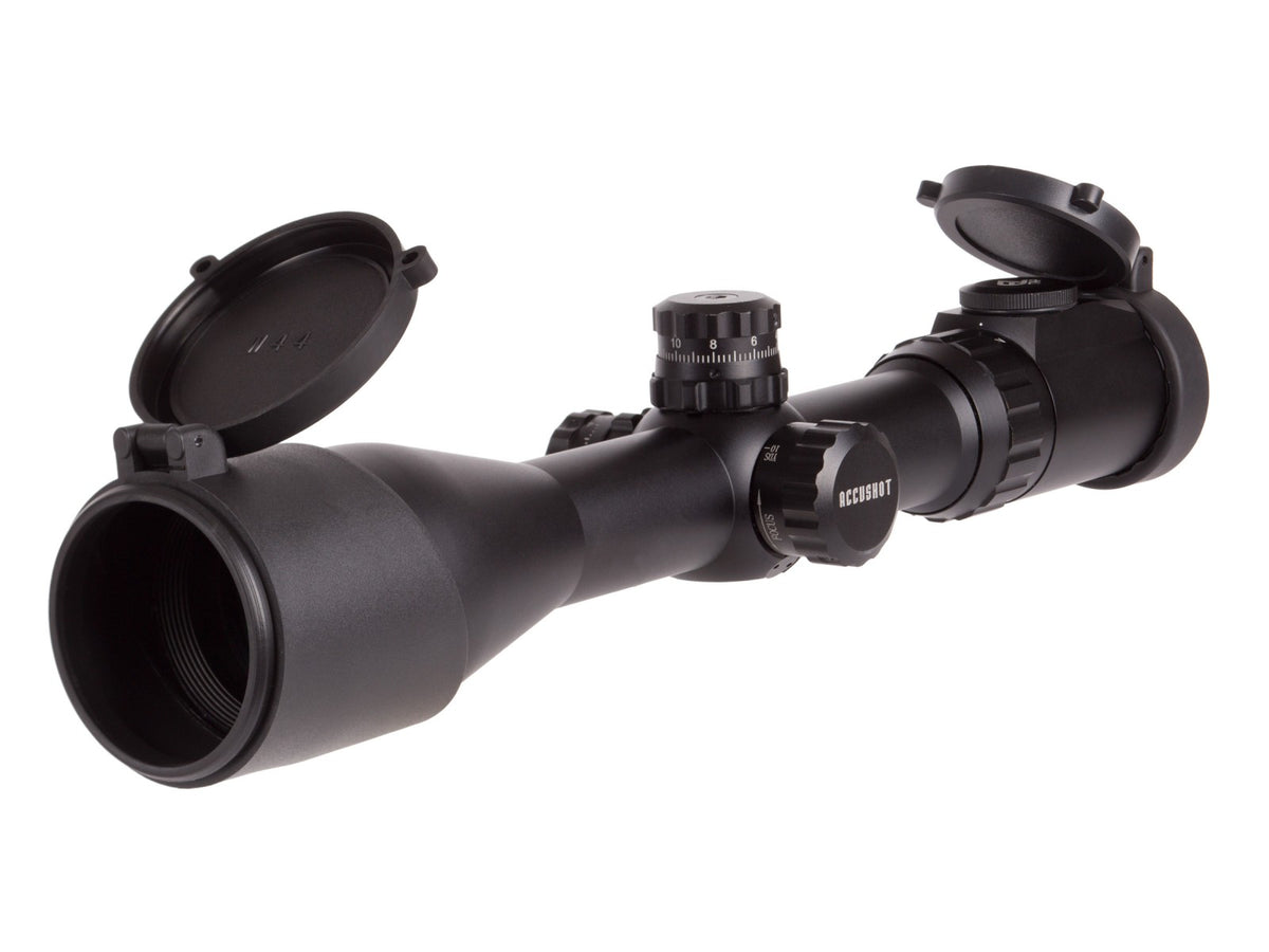UTG 2-16x44 AO Accushot SWAT Rifle Scope, EZ-TAP, UMOA Reticle, 1/4 MOA, 30mm Tube, Picatinny/Weaver Rings