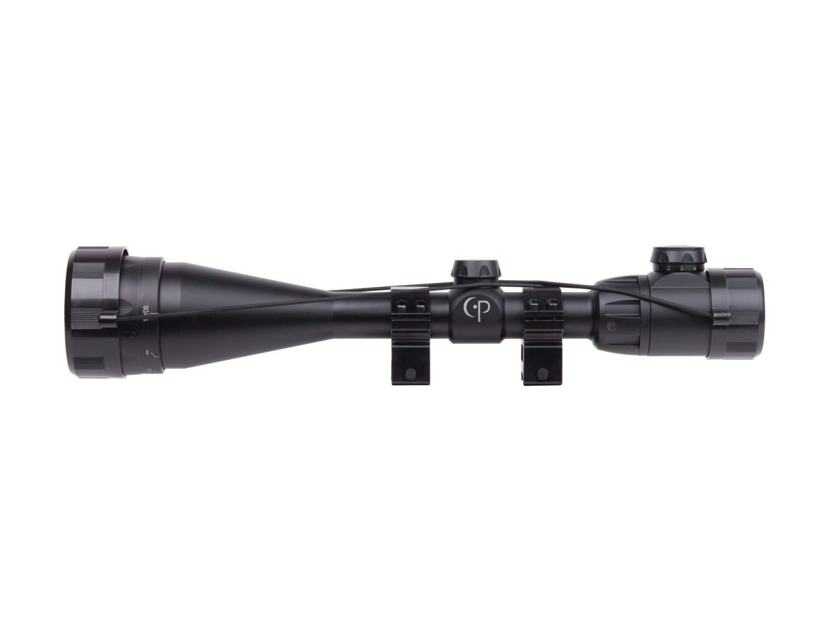 CenterPoint 6-20x50 AO Rifle Scope, Illuminated TAG-Style Reticle, 1" Tube, Picatinny Rings