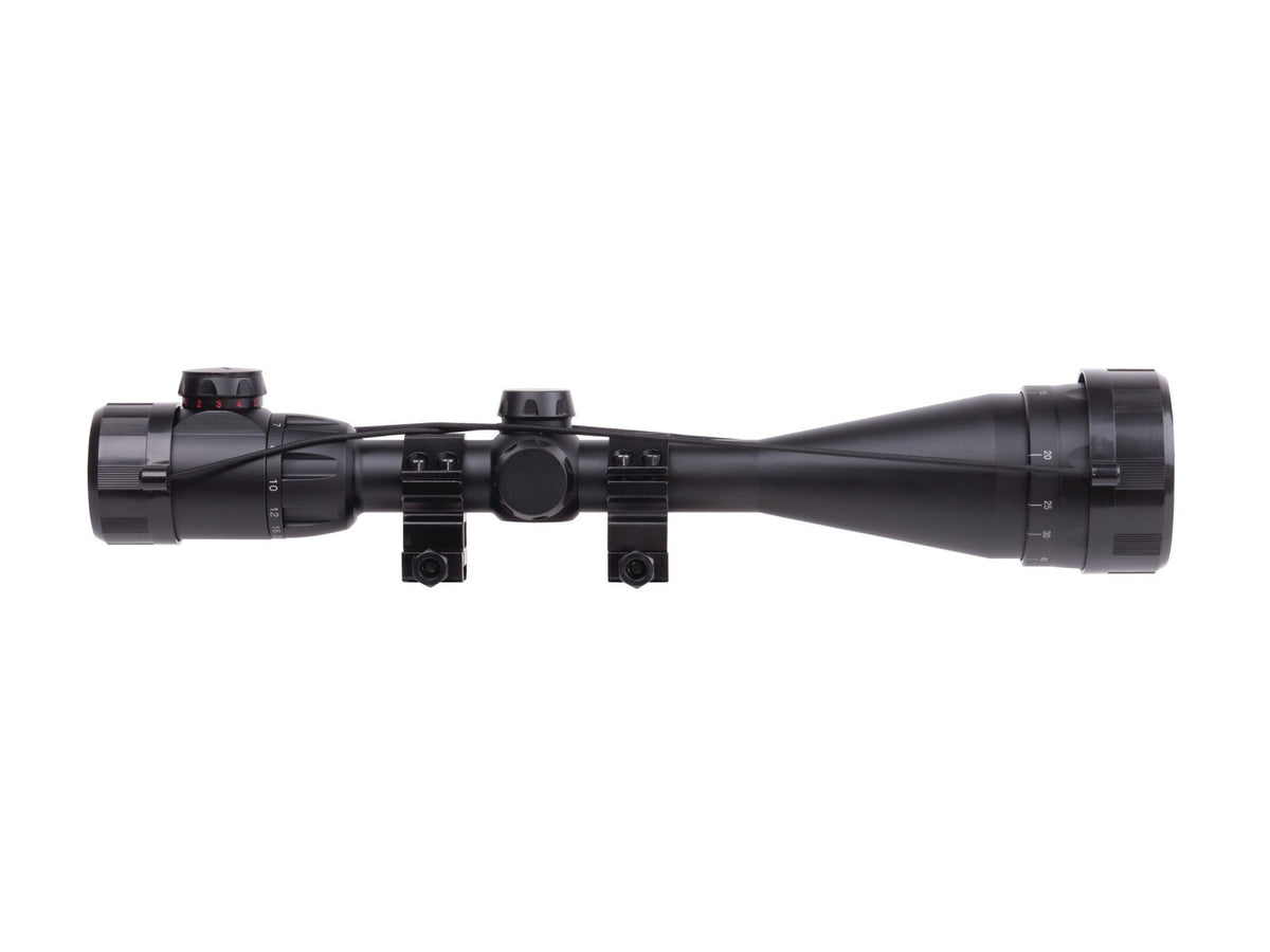 CenterPoint 6-20x50 AO Rifle Scope, Illuminated TAG-Style Reticle, 1" Tube, Picatinny Rings
