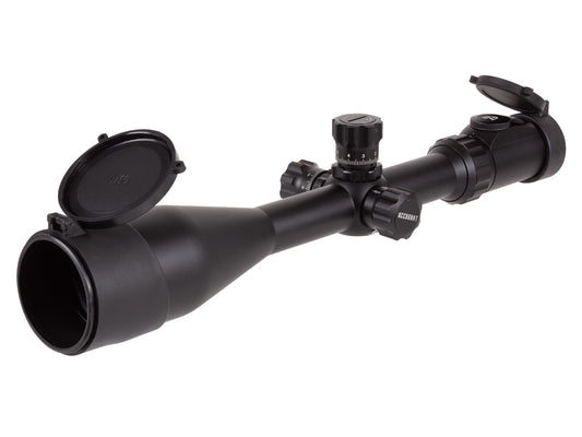 UTG 4-16x56 Bubble Leveler AO Rifle Scope, SWAT AO, EZ-TAP, Illuminated Etched-Glass Mil-Dot Reticle, 1/8 MOA, 30mm Tube, Weaver/Picatinny Rings