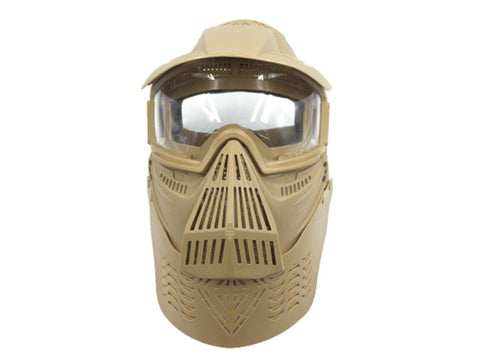 Bravo Airsoft Full Face Mask with Poly Lens in Tan