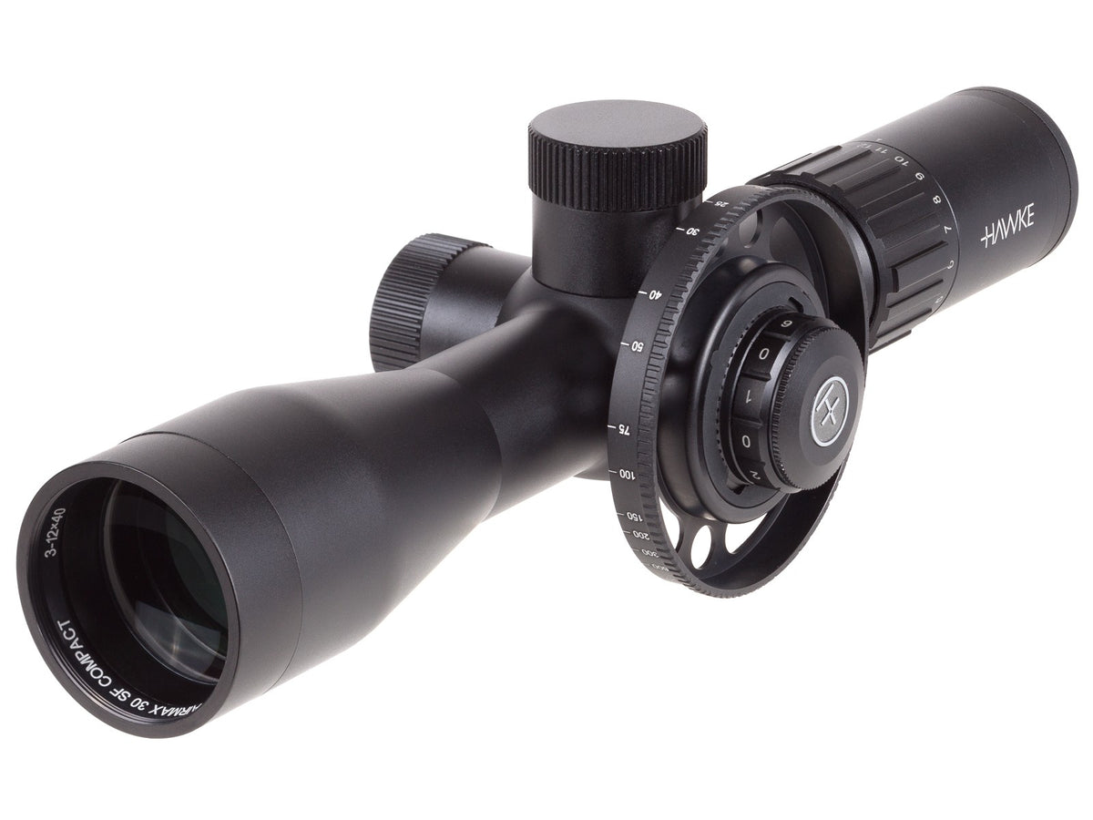 Hawke 3-12x40 Airmax 30 Compact SF Riflescope Ill. AMX, 1/10 MRAD, 30mm