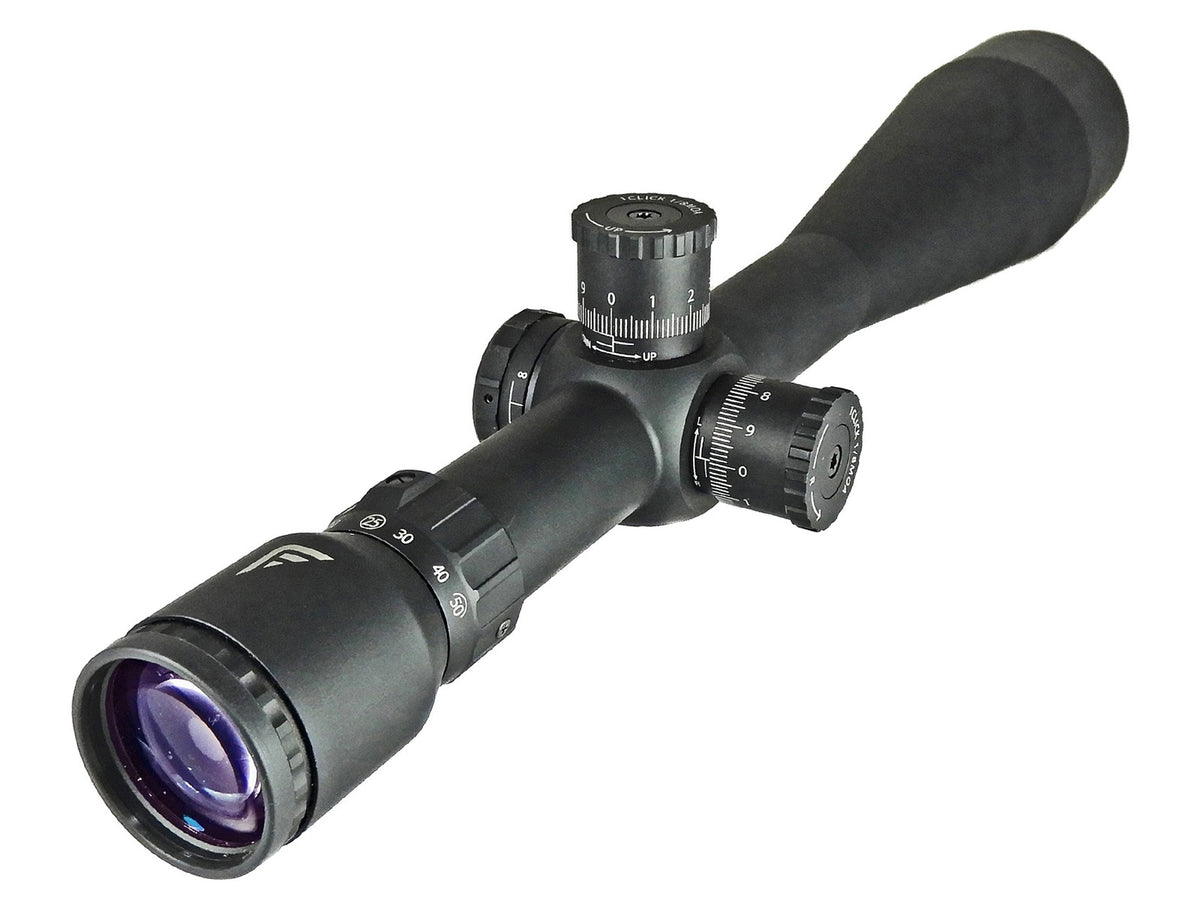 Falcon Optical Systems 10-50x60, X50 Field Target Riflescope, MOA200 SFP Reticle, 1/8 MOA, 30mm