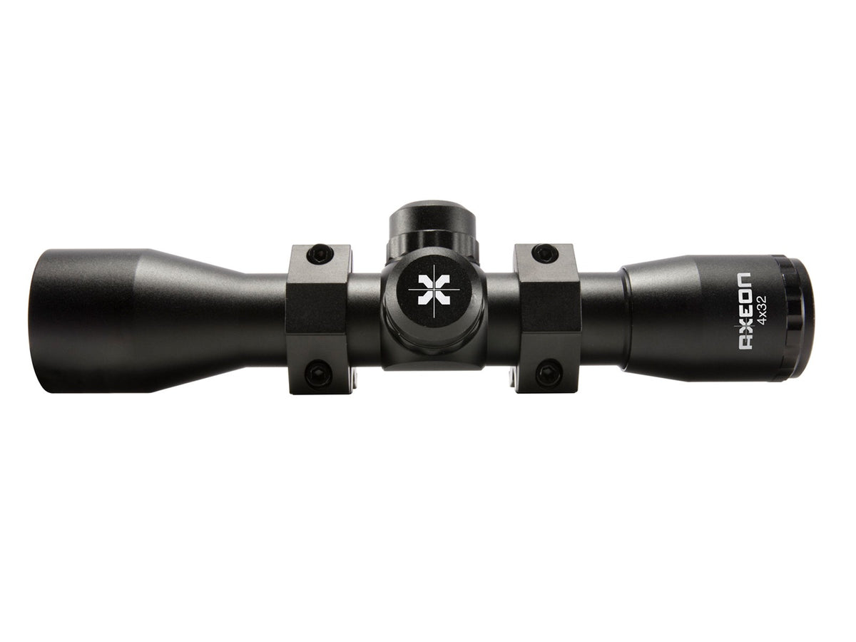 Axeon 4x32 Air Archery Scope, Ballistic Reticle, 1" Tube, Weaver Rings