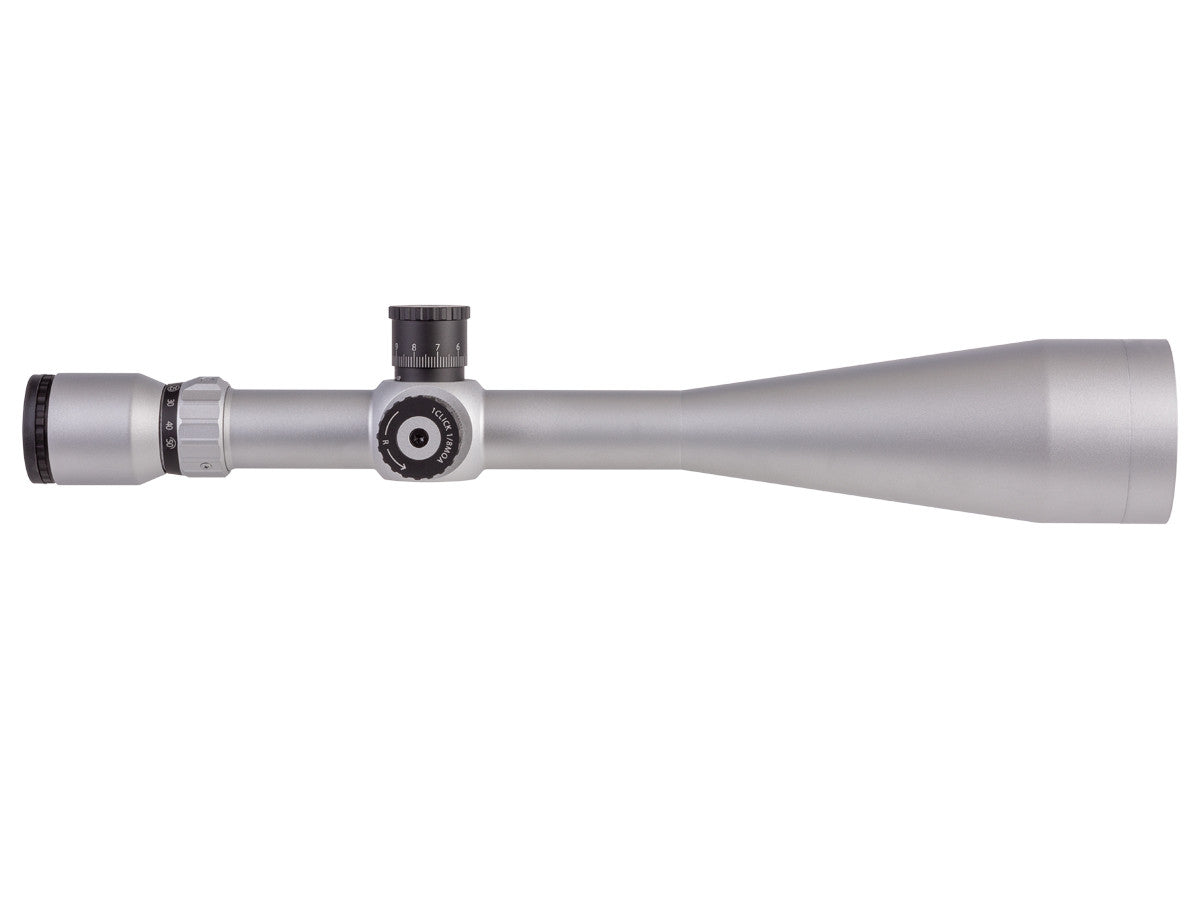 Falcon Optical Systems 10-50x60, X50 Field Target Riflescope, MOA200 SFP Reticle, 1/8 MOA, 30mm, Silver